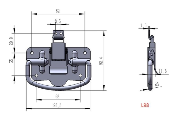Behandelt faltender Hochleistungskasten des Edelstahl-SS304 nicht rostendes mit Toggle-Klinken-Verschluss