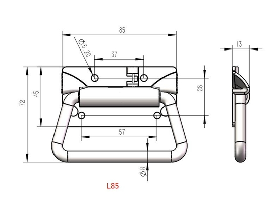 L85mm-behandelt Hochleistungsedelstahl-Werkzeugkasten-Kasten SUS201 SUS304