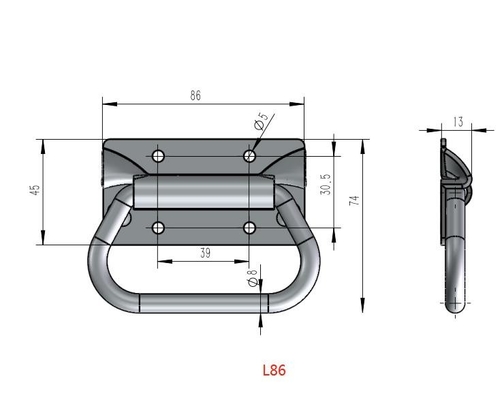 L86mm galvanisierte faltende Kabinett-Maschinen-Kohlenstoffstahl-Kasten-Zug-Griffe