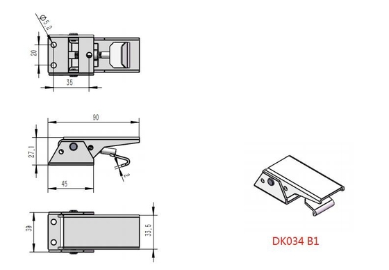 Justierbare Toggle-Stahlklinke DK034B1 für industrielle Anwendungs-harte Beanspruchung